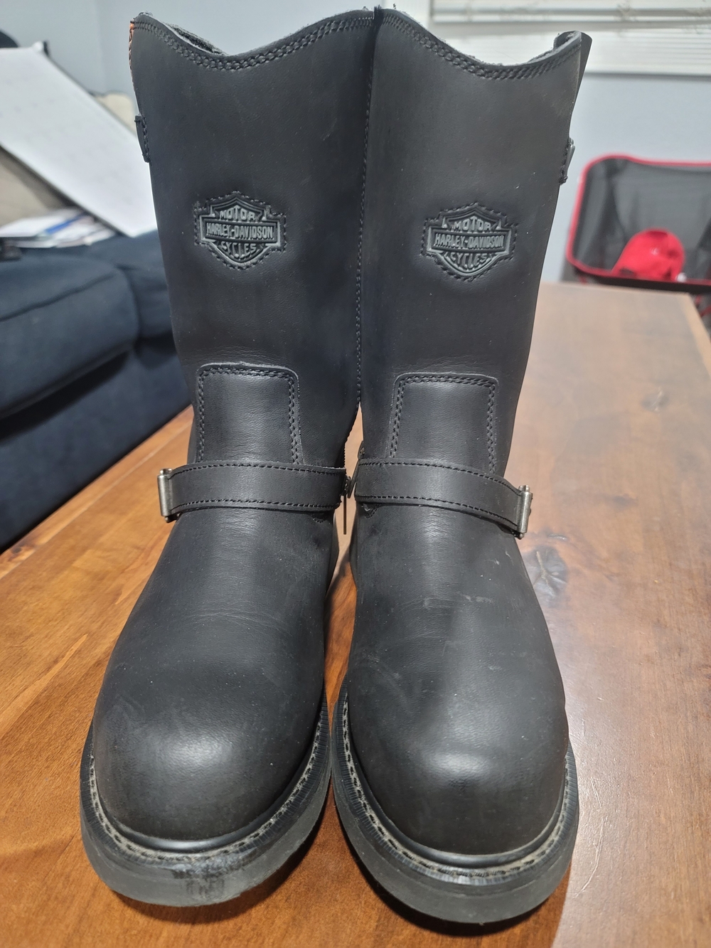 Harley-Davidson Black Leather Harness Engineer Boots